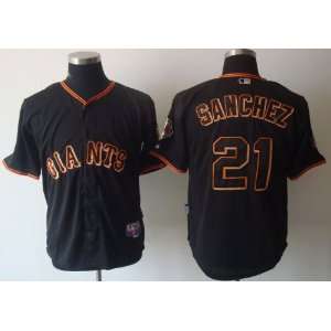  2012 San Francisco Giants 21 Sanchez Black Jersey: Sports 