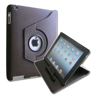 The New iPad 3 360° Rotating Magnetic PU Leather Case Cover Stand W 