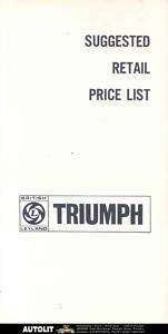 1971 1972 Triumph TR6 GT6 Spitfire Accessories Brochure  