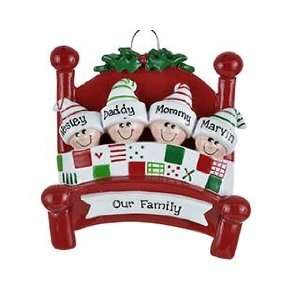    Personalized Bed Family   4 Christmas Ornament