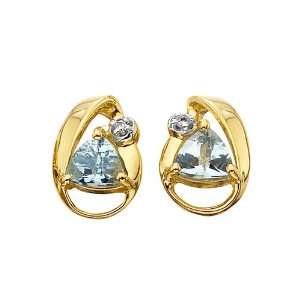  14kt Yellow Gold Blue Topaz Earrings Jewelry