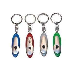   oval flashlight with super bright LED and key chain.
