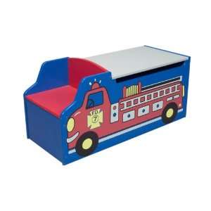  Giftmark Fire Engine Toy Box With Bench: Baby