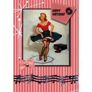  1950s jiving pin up girl Greeting Cards Health & Personal 