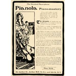  1902 Ad Pianola Piano Player Fashion Aeolian Music Art 