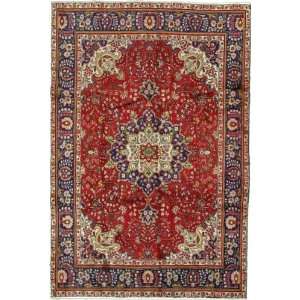  67 x 910 Red Persian Hand Knotted Wool Mashad Rug 