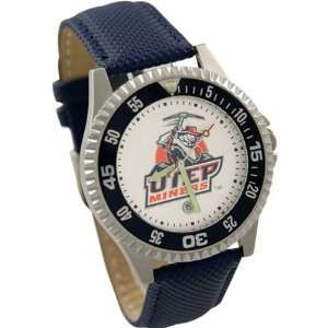 UTEP Miners Mens Competitor Watch with Leather Strap  
