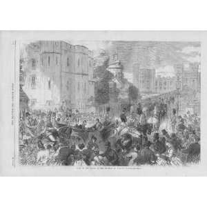  Windsor Castle Sultans Visit 1867 Engraving