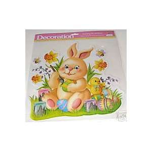    Easter Bunny and Chick Glitter Vinyl Window Cling: Home & Kitchen