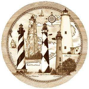 Old World Lighthouses   Thirstystone Sandstone Coaster Set