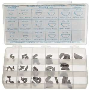 Precision Brand Stainless Steel Woodruff Key Assortment (66 pieces 