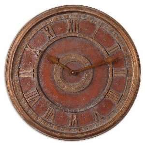  Uttermost 17.3 Inch Savelli Clock Wall Mounted Aged Red w 