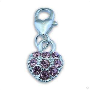  silver Zirkon Heart rose#8666, bracelet Charm  Phone Charm Jewelry
