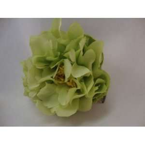  Small Green Peony Hair Flower Clip 