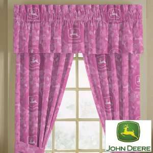 John Deere Pink Floral Camo Tailored Window Valance PinkValance 
