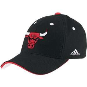  Adidas Chicago Bulls Black Official Flex Fit Hat Sports 