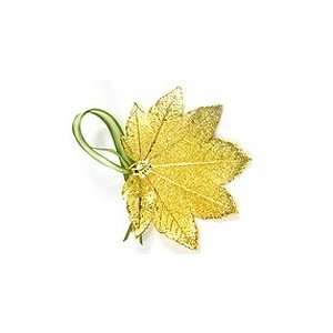  REAL LEAF Gold Full Moon Maple Preserved Ornament