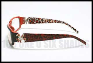 CHIC Eyeglasses Fluer de Lis Design Womens RED w/ Leopard Optical 