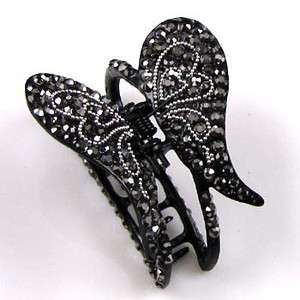 ADDL Item  1 pc crystals Acrylic butterfly hair claw 