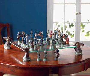 CIVIL WAR Deluxe ETCHED GLASS CHESS Set Board Game  
