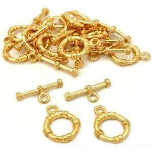  Bali Toggle Clasp Gold Plated Jewelry 14.5mm Approx 12 