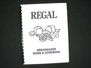 Regal Bread Maker Machine Instructions Manual Recipes  