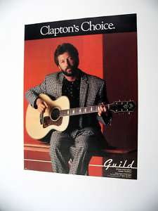 Guild Guitars guitar Eric Clapton 1987 print Ad  