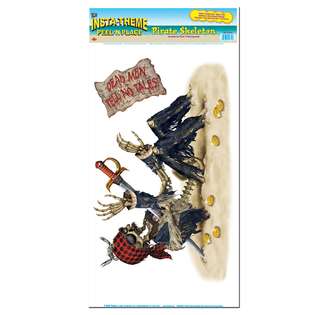 Beistle Company Pirate Skeleton Peel N Place Wall Decoration at  