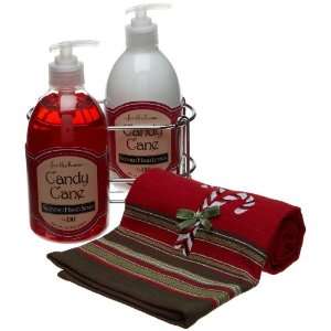  DII Holiday Candy Cane Soap/Lotion Set with Two 