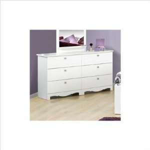   Dixie Double Dresser and Mirror Set in White Lacquer