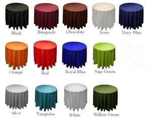 90 Inch Round Tablecloths   11 Colors  