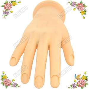 Movable Soft Plastic Flectional Nail Art Practice Hand for Gel/Acrylic 