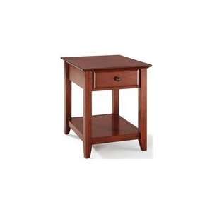  End Table With Storage Drawer in Classic Cherry