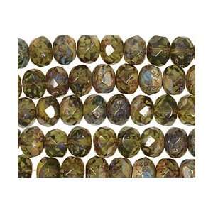  Czech Glass Everglades Fire Polished Rondelle 6x9mm Beads 