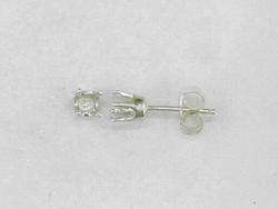 Prong Round Earring Setting Sterling Silver  