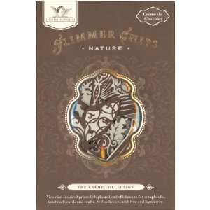 Glimmer Chips Printed & Embossed Chipboard Creme d  