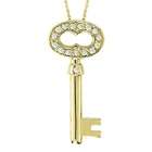 allurez diamond key pendant necklace 14k yellow gold 0 15ct