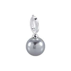  28154 Silver 12.00Mm Kera Gray Pearl Charm: Jewelry