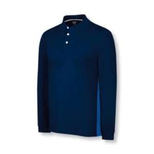   Long Sleeve Piped Color Block Golf Polo Shirt