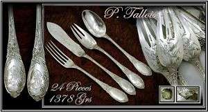 VR French Sterling Silver Dinner Flatware Set 24 Pieces  