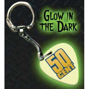  50 Cents Glow In The Dark Premium Guitar Pick Keyring 