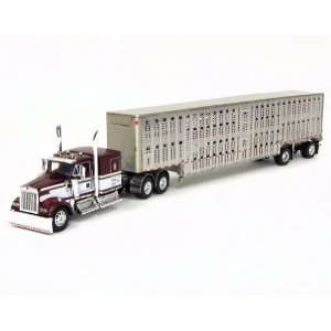   64th Maroon Kenworth W900 w/ Spread Axle Livestock truck: Toys & Games