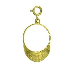  14kt Yellow Gold Golf Visor Pendant Jewelry