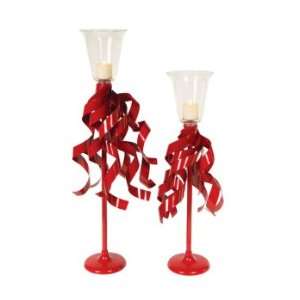  Holiday Red Ribbon Votive Glass Candle Holders 25.5   31 Home