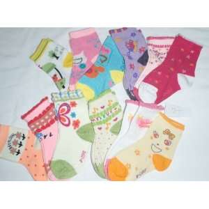  12 Pair Children Girls Crew Socks 24 Months 2T: Baby