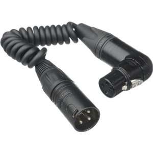 Pearstone 3 Pin XLR M to Angled 3 Pin XLR F Coiled Audio Cable (3 to 