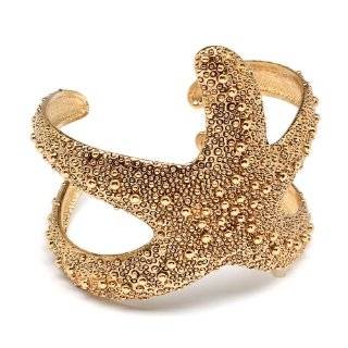  Silvertone Sea Lovers Starfish Cuff Bracelet Jewelry