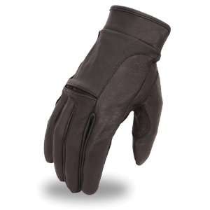   Mens Leather Cruiser Gloves. Flex Knuckle Design. Gel Palm. FI142GEL