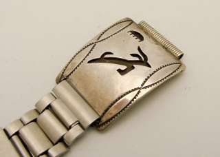 Vintage 925 Sterling Silver Watch Band 5 1/2 Tribal  
