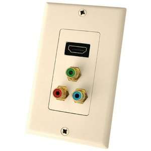   AXIS PET0485 SINGLE HDMI /COMPONENT WALL PLATE (ALMOND): Electronics